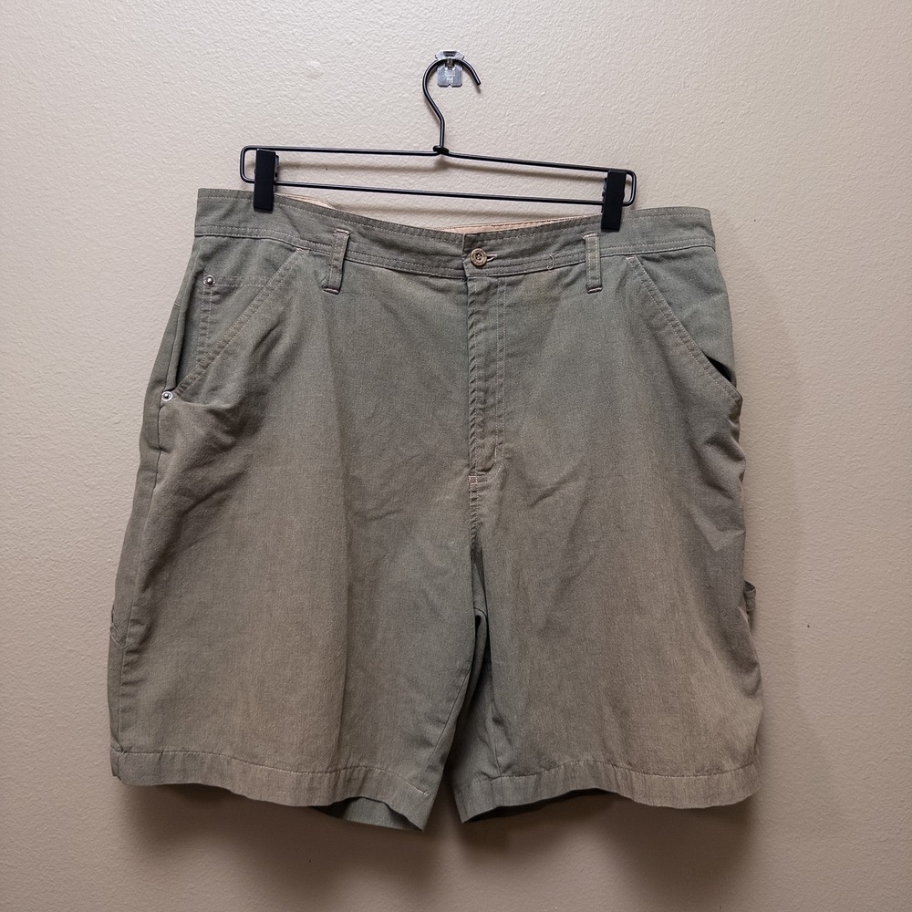 Vintage Gitano Sportswear Mens 38 Olive Green Utility Cargo Shorts Cotton Blend